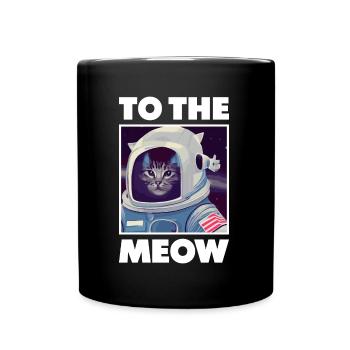 To the Meow - Funny Space Cat Design - Full Colour Mug - black - Front