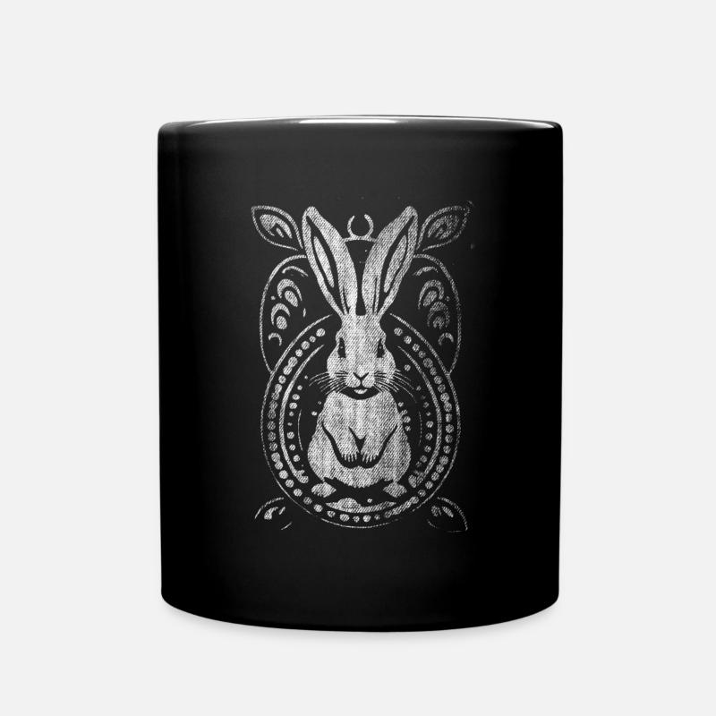 Retro Ostern Hase Häschen - Tasse einfarbig - Schwarz