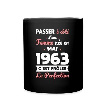 Anniversaire 60 ans - Née en Mai 1963 - Mug uni - noir - Devant