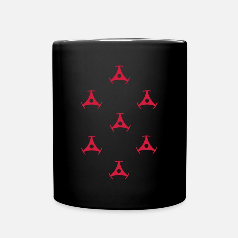 Retro Single Schallplatten Sterne - Tasse einfarbig - Schwarz