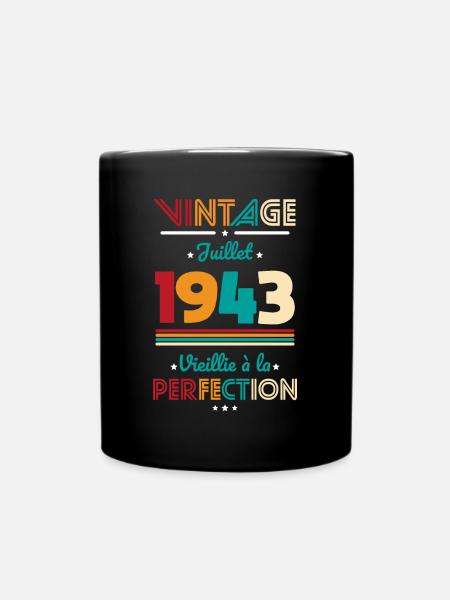 Anniversaire 81 ans - Vintage - Juillet 1943 - Mug uni - noir