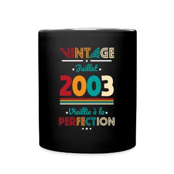 Anniversaire 20 ans - Vintage - Juillet 2003 - Mug uni - noir - Devant