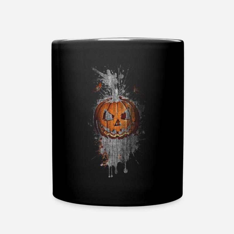 Helloween Halloween Kürbis - Tasse einfarbig - Schwarz