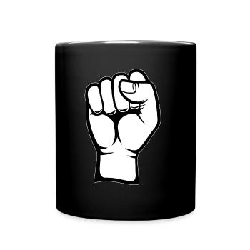 Faust Hand Symbol weiß PNG - Tasse einfarbig - Schwarz - Vorne