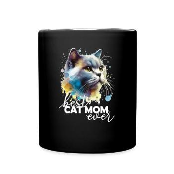Best Cat Mom Beste Katzenmama - Tasse einfarbig - Schwarz - Vorne