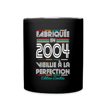 Anniversaire 20 ans - Fabriquée en 2004 - Mug uni - noir - Devant