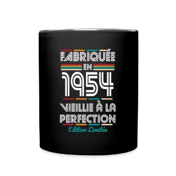 Anniversaire 70 ans - Fabriquée en 1954 - Mug uni - noir - Devant
