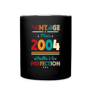 Anniversaire 20 ans - Vintage - Mars 2004 - Mug uni - noir - Devant
