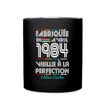 40-jähriges Jubiläum - Hergestellt im April 1984 - Tasse einfarbig - Schwarz - Vorne