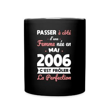 Birthday 18 years old - Born in May 2006 - Full Colour Mug - black - Front