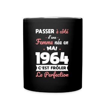 Anniversaire 60 ans - Née en Mai 1964 - Mug uni - noir - Devant