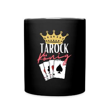 Tarock König - Tasse einfarbig - Schwarz - Vorne