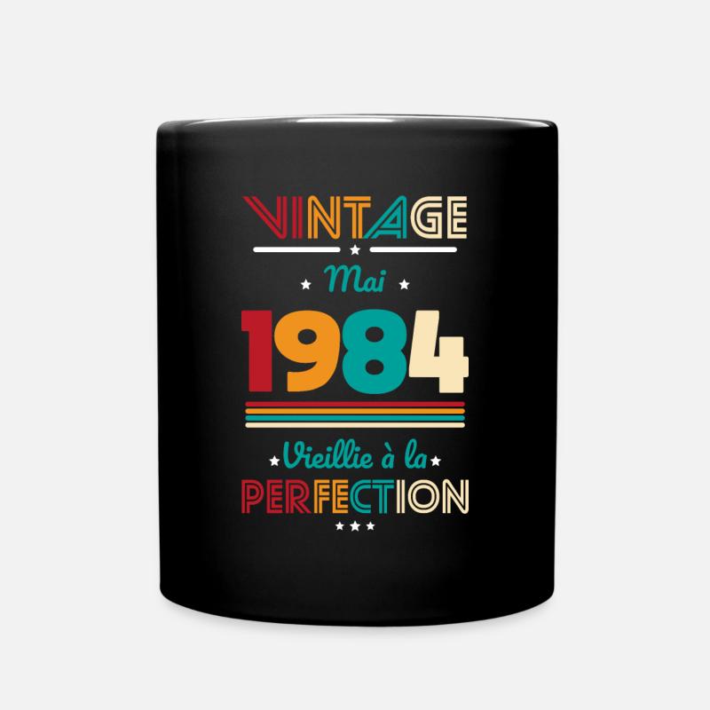 Anniversaire 40 ans - Vintage - Mai 1984 - Mug uni - noir