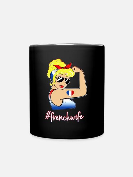 France Femme Drapeau Bleu Blanc Rouge - Mug uni - noir