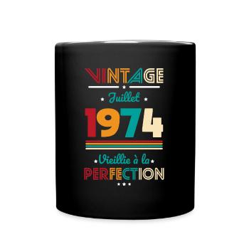 Anniversaire 50 ans - Vintage - Juillet 1974 - Mug uni - noir - Devant
