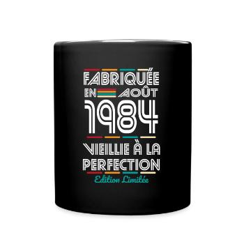 40-jähriges Jubiläum - Hergestellt im August 1984 - Tasse einfarbig - Schwarz - Vorne