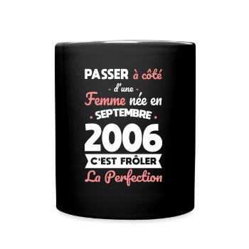 18th birthday - born in September 2006 - Full Colour Mug - black - Front