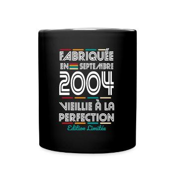 20-jähriges Jubiläum - Hergestellt im September 2004 - Tasse einfarbig - Schwarz - Vorne