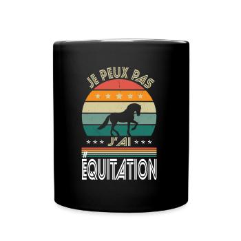 Ich kann nicht reiten - Reiter Geschenkidee - Tasse einfarbig - Schwarz - Vorne