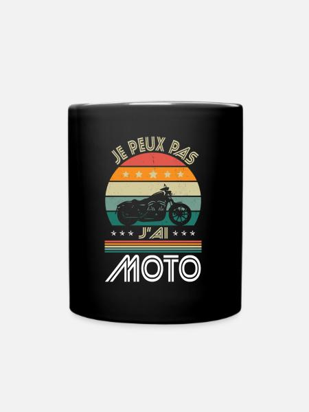 Je peux pas j'ai Moto - Idée Cadeau Motard - Mug uni - noir