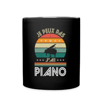 I Can't I Have Piano - Pianist Geschenkidee - Tasse einfarbig - Schwarz - Vorne