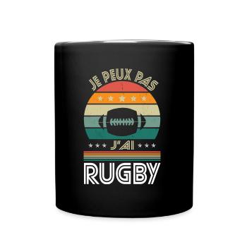 I Can't I Have Rugby - Rugby Man Gift Idea - Full Colour Mug - black - Front