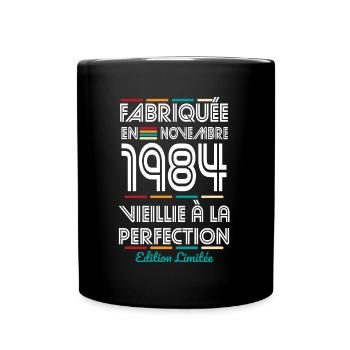 40 Jahre Jubiläum - Hergestellt im November 1984 - Tasse einfarbig - Schwarz - Vorne