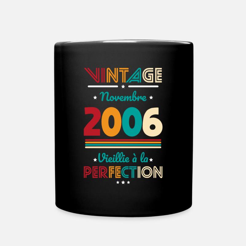 Anniversaire 18 ans - Vintage - Novembre 2006 - Mug uni - noir