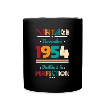 70th Birthday - Vintage - November 1954 - Full Colour Mug - black - Front