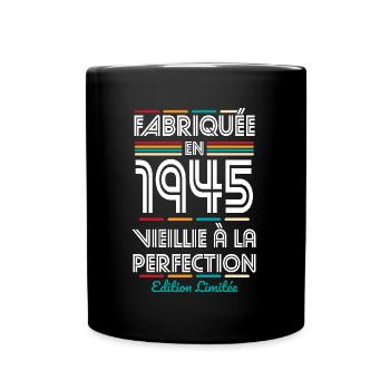 80. Jubiläum - Hergestellt im Jahr 1945 - Tasse einfarbig - Schwarz - Vorne