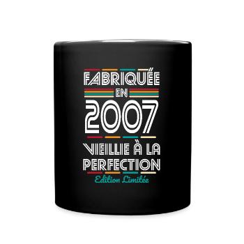 Anniversaire 18 ans - Fabriquée en 2007 - Mug uni - noir - Devant