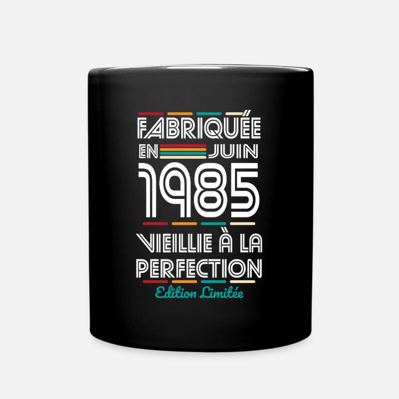 40-jähriges Jubiläum - Hergestellt im Juni 1985 - Tasse einfarbig - Schwarz