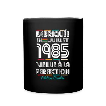 Anniversaire 40 ans - Fabriquée en Juillet 1985 - Mug uni - noir - Devant