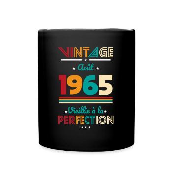 60th Birthday - Vintage - August 1965 - Full Colour Mug - black - Front