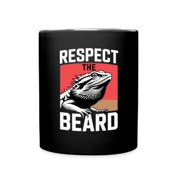Respect the Beard! Bearded Dragon Reptile Terraristics - Full Colour Mug - black - Front