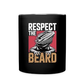 Respect the Beard! Bearded Dragon Reptile Terraristics - Full Colour Mug - black - Front