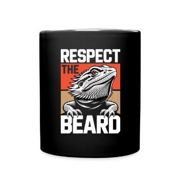 Respect the Beard! Bearded Dragon Reptile Terraristics - Full Colour Mug - black - Front