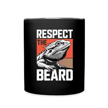Respect the Beard! Bearded Dragon Reptile Terraristics - Full Colour Mug - black - Front