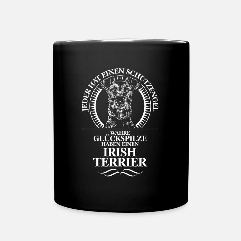 IRISH TERRIER Schutzengel WILSIGNS Hunde Geschenk - Tasse einfarbig - Schwarz