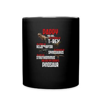 Papa saurus, daddysaurus papa dinosaure - Mug uni - noir - Devant