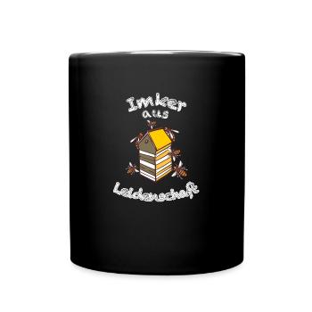 Imker aus Leidenschaft mit Bienenhaus - Tasse einfarbig - Schwarz - Vorne