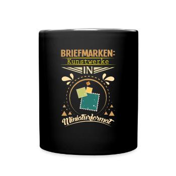 Briefmarken | Philatelie - Tasse einfarbig - Schwarz - Vorne