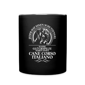 CANE CORSO ITALIANO Schutzengel Spruch Wilsigns - Tasse einfarbig - Schwarz - Vorne