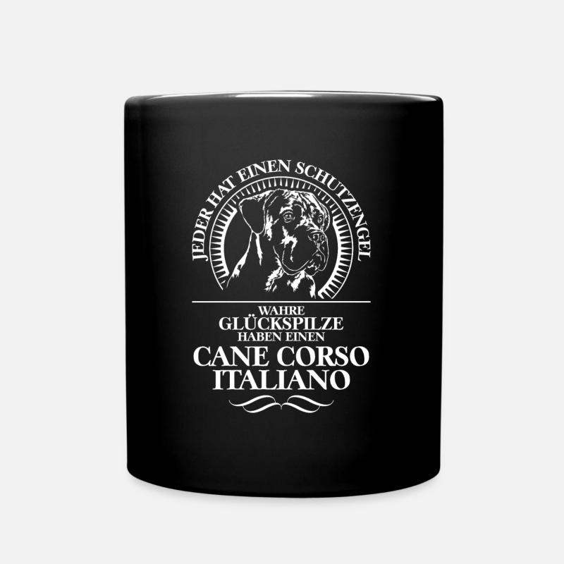 CANE CORSO ITALIANO Schutzengel Spruch Wilsigns - Tasse einfarbig - Schwarz