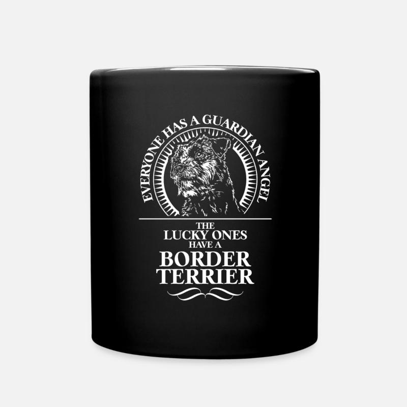 BORDER TERRIER Guardian Angel Hundespruch WILSIGNS - Tasse einfarbig - Schwarz