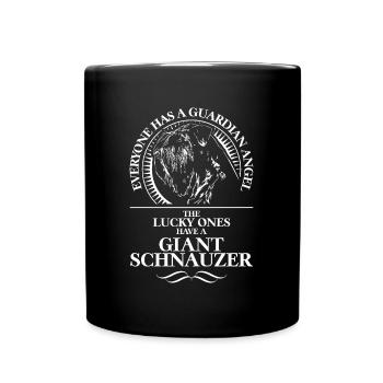 GIANT SCHNAUZER Guardian Angel Hunde Hund WILSIGNS - Tasse einfarbig - Schwarz - Vorne