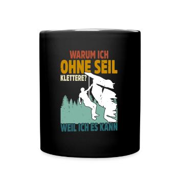 Boulder Geschenkidee Für Kletterer Bergsteigen - Tasse einfarbig - Schwarz - Vorne