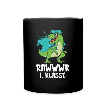 Schulanfang Geschenke Einschulung Erste Klasse - Tasse einfarbig - Schwarz - Vorne