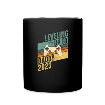 Level up to Father 2023 - Pregnancy Baby - Full Colour Mug - black - Front