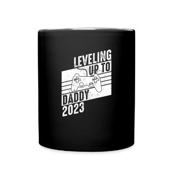 Level up to Father 2023 - Pregnancy Baby - Full Colour Mug - black - Front